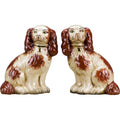 Small Orange Staffordshire Dogs set of 2