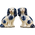 Small Navy Staffordshire Dogs Set of 2