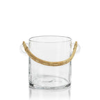 Byblos Glass Ice Bucket/Cooler w/Rattan Handle