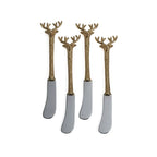 Set of 4 Stag's Head Butter Knives