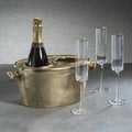 Raw Aluminum Two Bottle Wine Holder-Gold