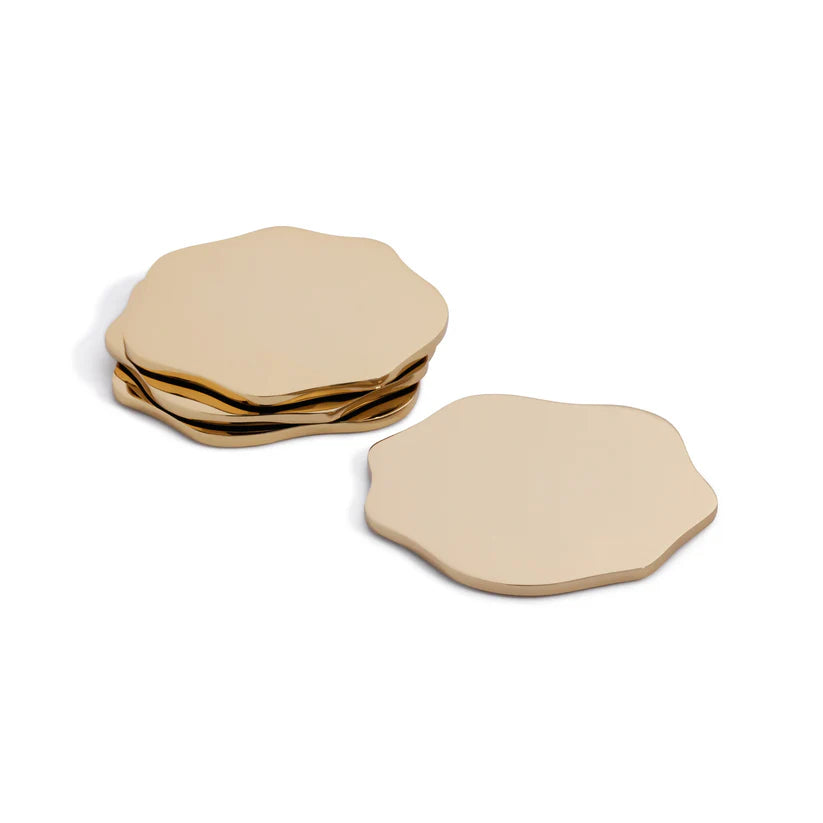 Lina Metal Coaster - Polished Gold - Set of 4