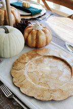 13" Capiz Scalloped Round Plate/Charger
