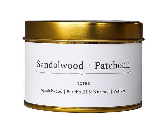 Sandalwood + Patchouli 4oz Travel Tin Candle