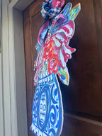 LARGE Designer Patriotic Florals in Ginger Jar Door Hanger