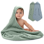 Hooded Baby Towel Pacific Blue & Fern Pack of 2