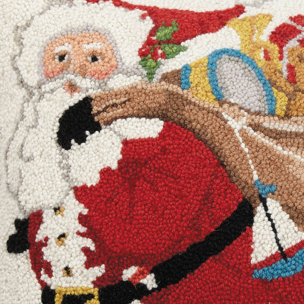 Santa With Bag of Presents Hook Pillow - Christmas - Mary Lake Thompson