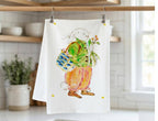 Hippity Hop w/Blue Basket Kitchen Towel