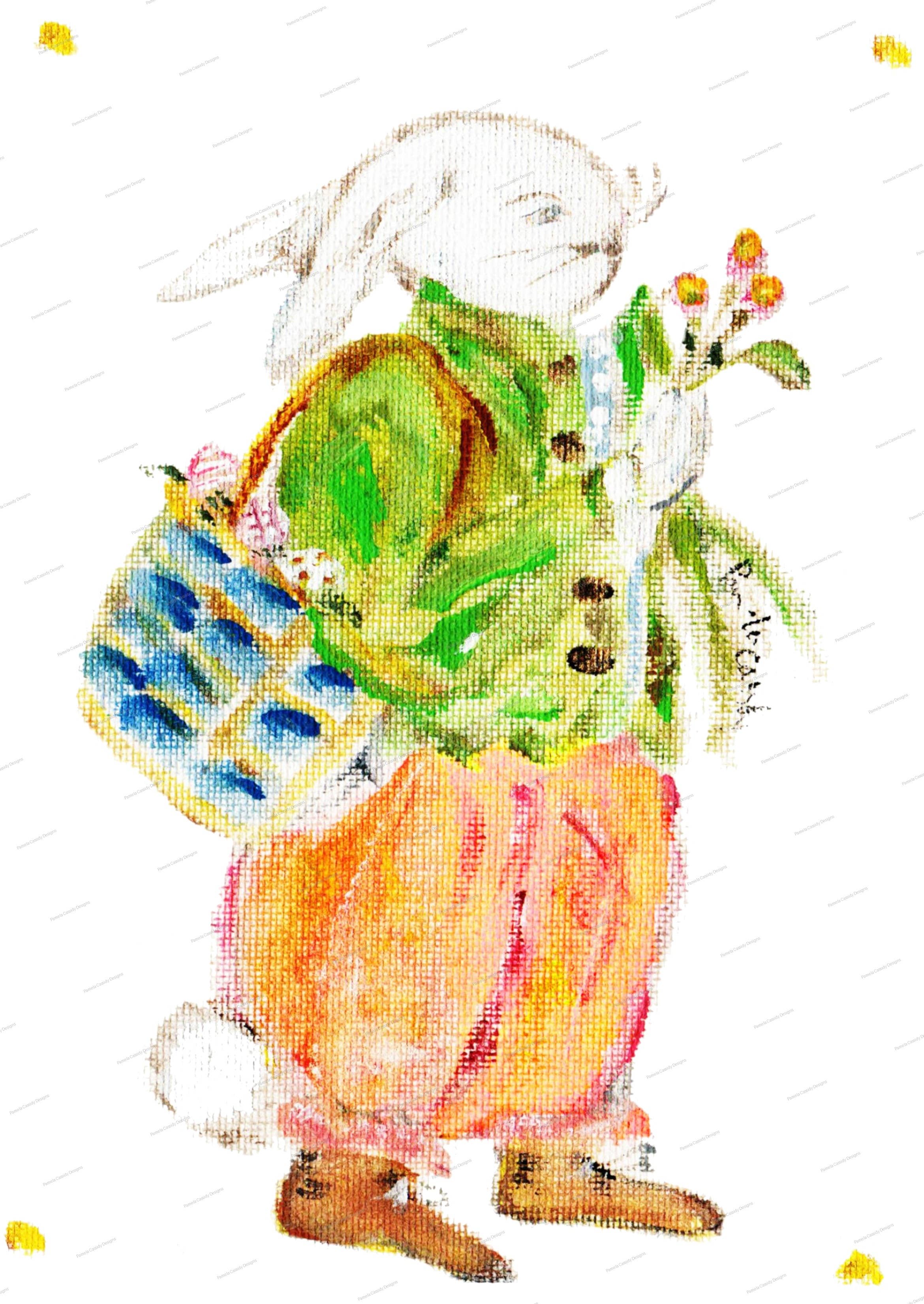 Hippity Hop w/Blue Basket Kitchen Towel