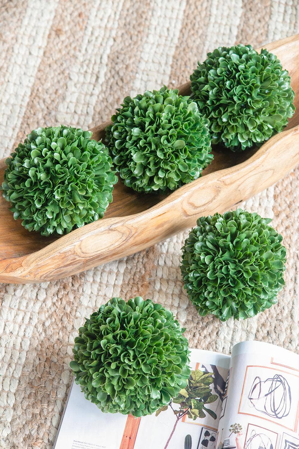 D5" Artificial Boxwood Topiary Ball - Green