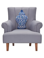 Shaped Chinoiserie Vase Hook Pillow
