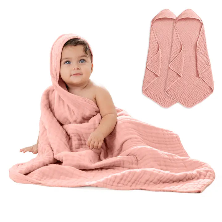 Hooded Baby Towel Bold Blush Pack of 2