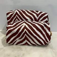 TRVL Cosmetic Bag Duo Set Hide Stripe Brown