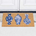 Vases Coir Doormat(Blue and White)