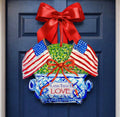 LARGE Designer American Topiary Land that I Love Door Hanger