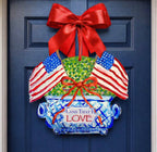 LARGE Designer American Topiary Land that I Love Door Hanger