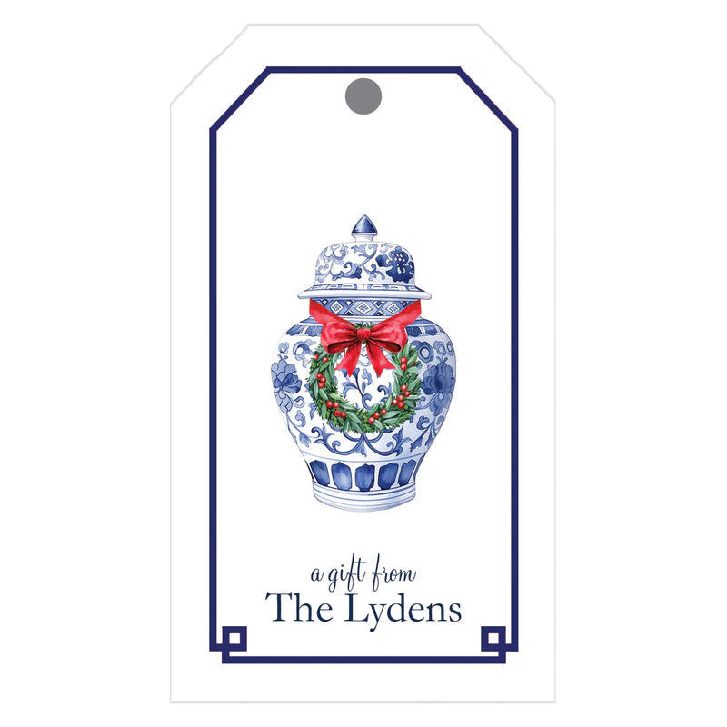 WH Blue White Jar Gift Tags Small