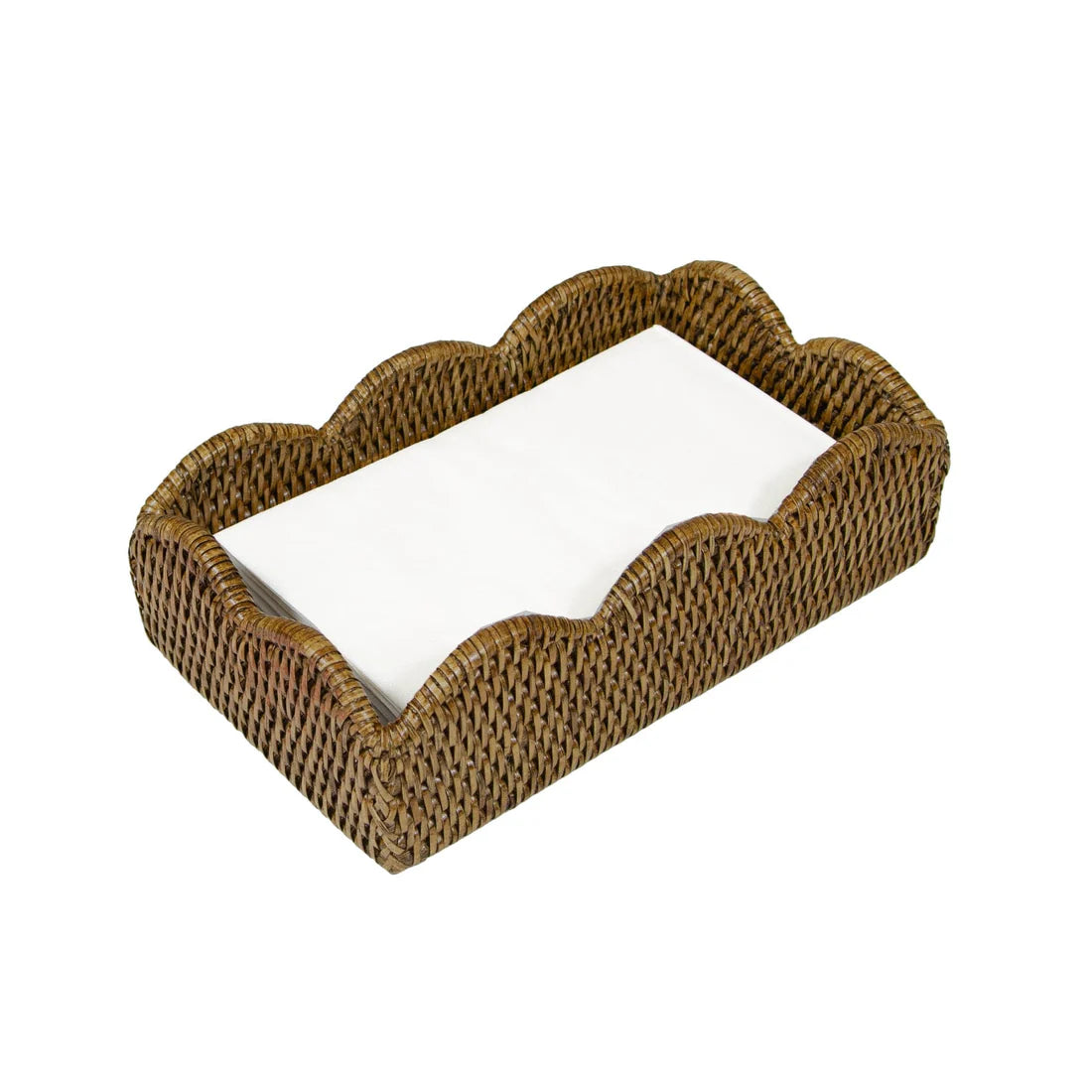 Rattan Scallop Guest Towel Holder