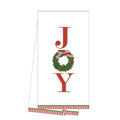 WH JOY Holly Wreath Tea Towel