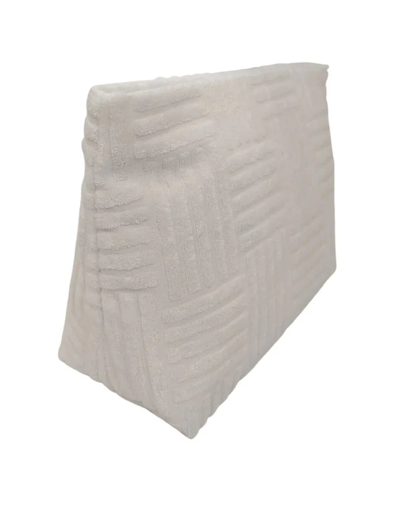 TRVL TERRY Tile Large Pouch White