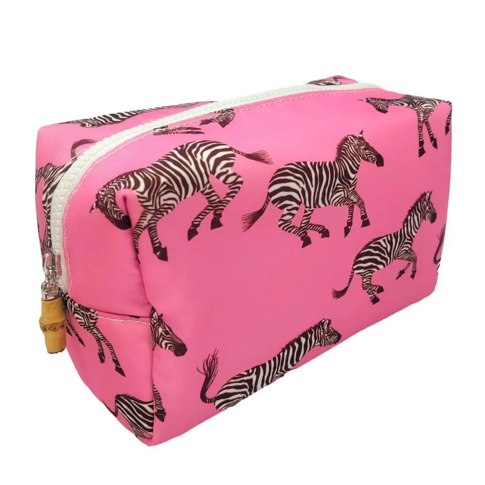 TRVL Small Cosmetic Bag On Board Zebra Pink