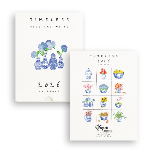 Timeless Blue & White 2026 Calendar