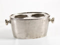 Raw Aluminum Two Bottle Wine Holder - Nickel