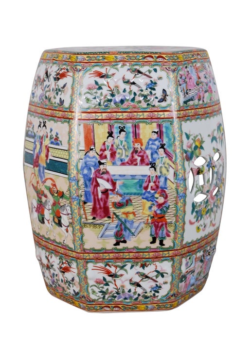 ROSE CANTON GARDEN STOOL 17"