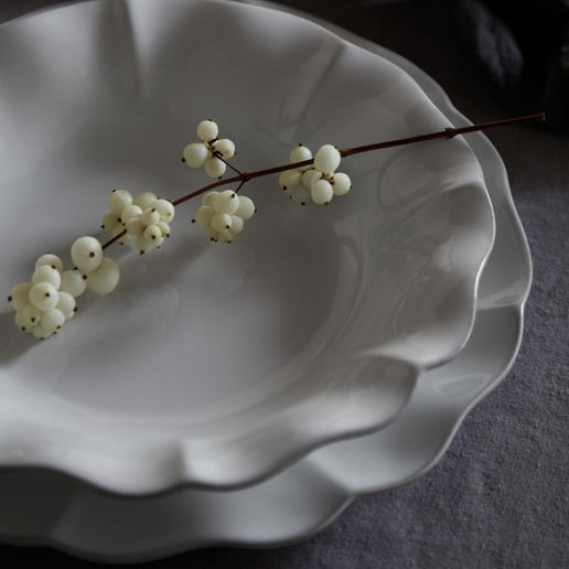 Soup/Pasta Plate Rosa-White