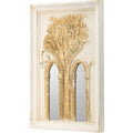 White Wash with Gold Wooden Mirror