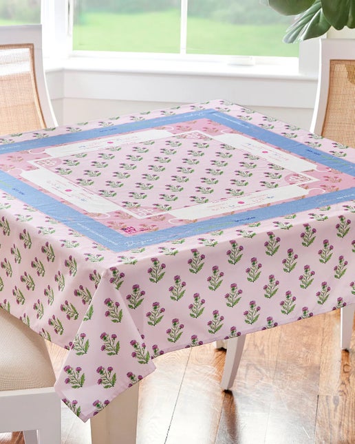 Purple Thistle Instructional Mahjong Tablecloth