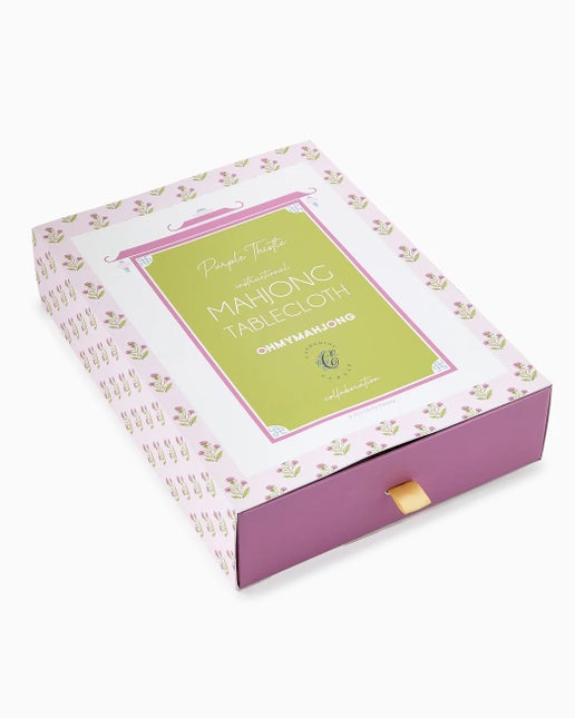 Purple Thistle Instructional Mahjong Tablecloth