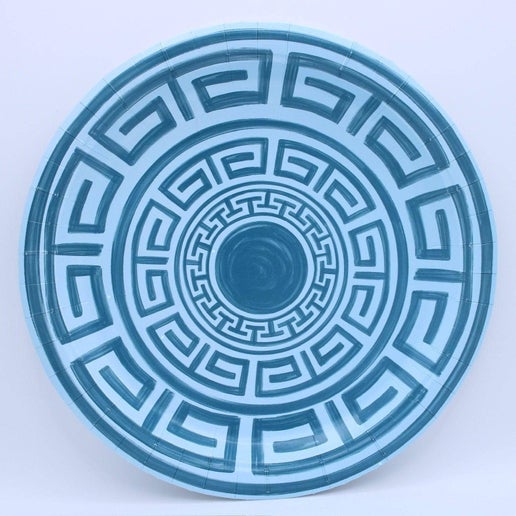 Santorini Key Pavilion Dinner Plates - 8 per pack in Navy & Sky: Navy & Sky