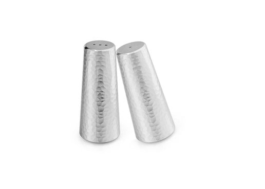 Salt and Pepper Shaker Set with Two Tone Hammered Design