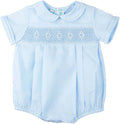 Smocked Embroidered Diamond Creeper-NB