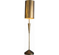 ANTIQUE GOLD TABLE LAMP WITH METAL BARREL SHADE